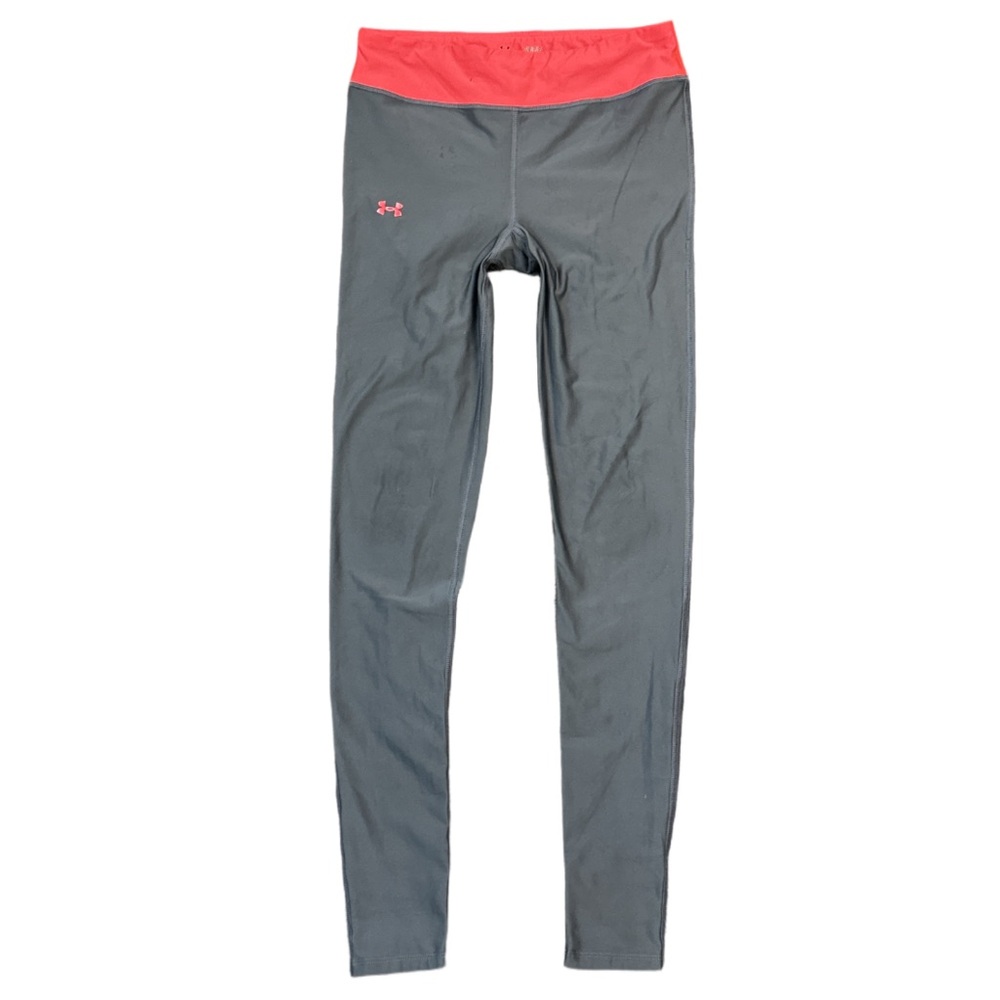 UNDER ARMOUR women's grey + pink cool gear fitted activewear leggings, S.